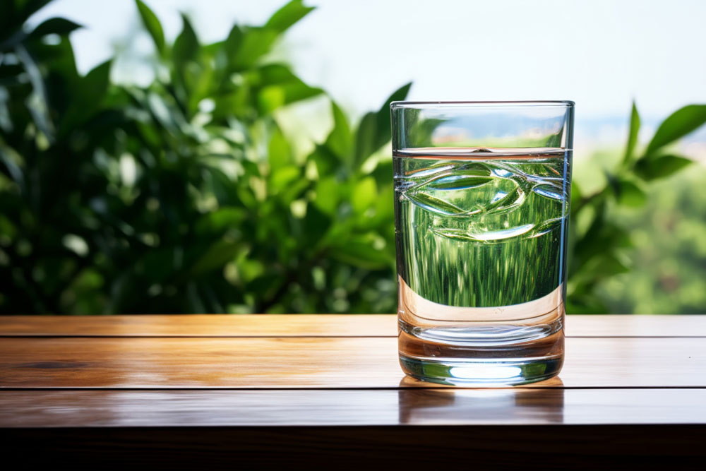 clear glass filled with water